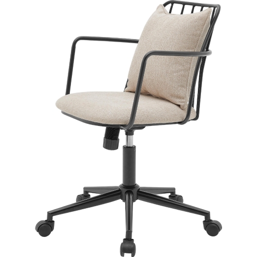 Edison Office Chair in Beige Fabric & Metallic Gunmetal